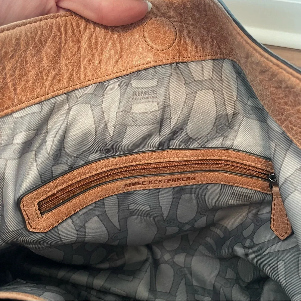 Aimee Kestenberg Leather Hobo Shoulder Bag Tan Slouchy Bag